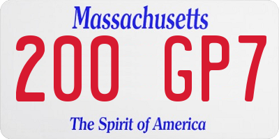 MA license plate 200GP7