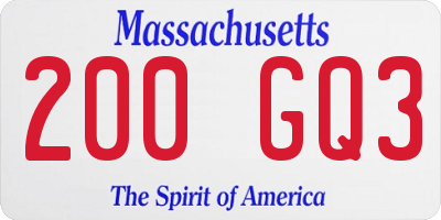 MA license plate 200GQ3