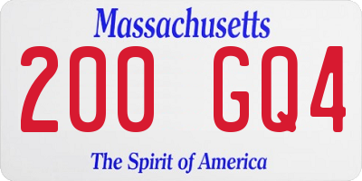 MA license plate 200GQ4