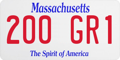 MA license plate 200GR1