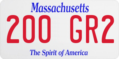 MA license plate 200GR2