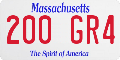 MA license plate 200GR4