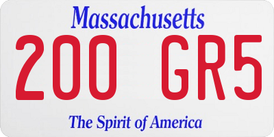 MA license plate 200GR5