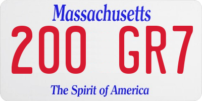 MA license plate 200GR7