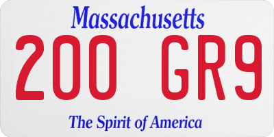 MA license plate 200GR9