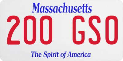 MA license plate 200GS0