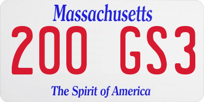 MA license plate 200GS3