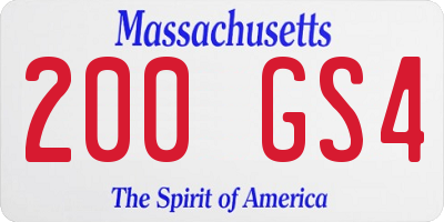 MA license plate 200GS4