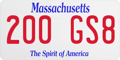 MA license plate 200GS8