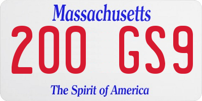 MA license plate 200GS9