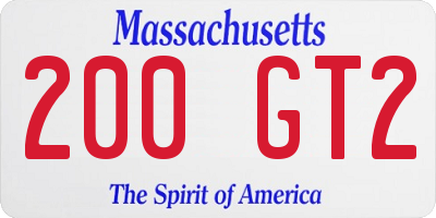MA license plate 200GT2