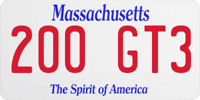 MA license plate 200GT3