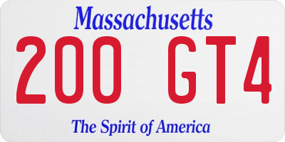 MA license plate 200GT4