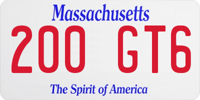 MA license plate 200GT6