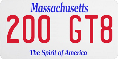 MA license plate 200GT8