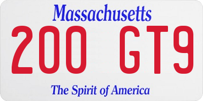 MA license plate 200GT9