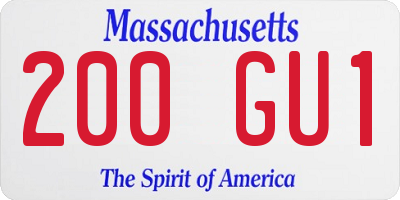 MA license plate 200GU1