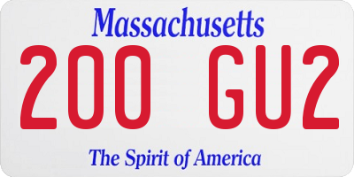 MA license plate 200GU2