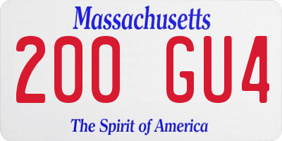 MA license plate 200GU4