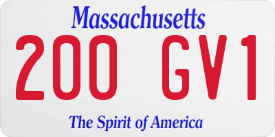 MA license plate 200GV1