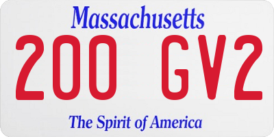 MA license plate 200GV2
