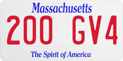 MA license plate 200GV4