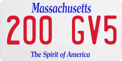 MA license plate 200GV5