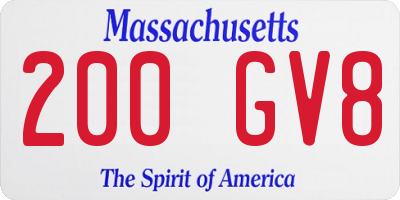 MA license plate 200GV8