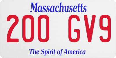 MA license plate 200GV9