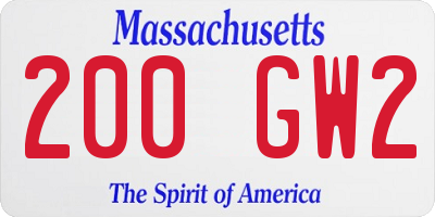 MA license plate 200GW2