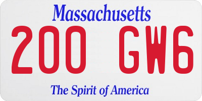 MA license plate 200GW6