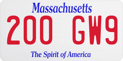 MA license plate 200GW9