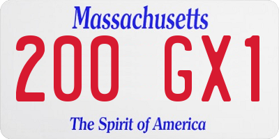 MA license plate 200GX1