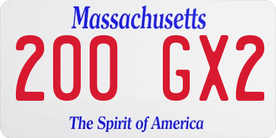 MA license plate 200GX2