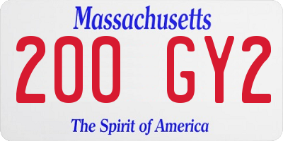 MA license plate 200GY2