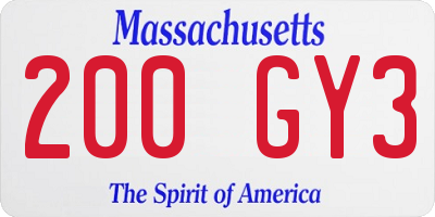 MA license plate 200GY3