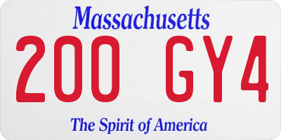 MA license plate 200GY4