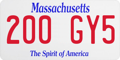 MA license plate 200GY5