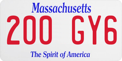 MA license plate 200GY6