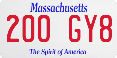 MA license plate 200GY8
