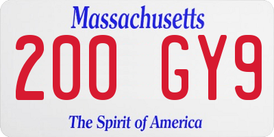 MA license plate 200GY9