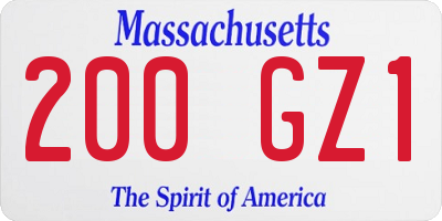 MA license plate 200GZ1