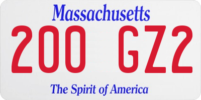 MA license plate 200GZ2