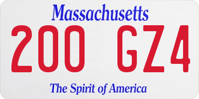 MA license plate 200GZ4
