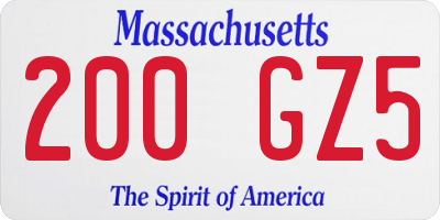 MA license plate 200GZ5