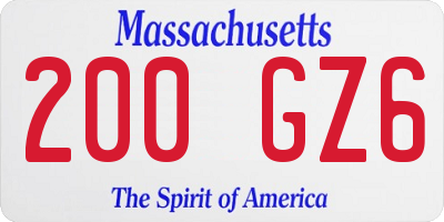 MA license plate 200GZ6