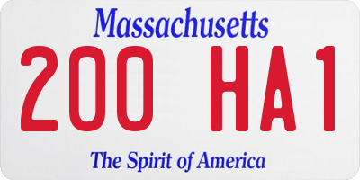MA license plate 200HA1