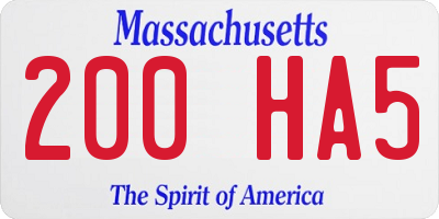 MA license plate 200HA5