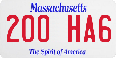 MA license plate 200HA6