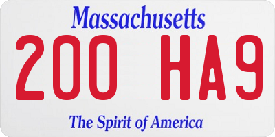 MA license plate 200HA9